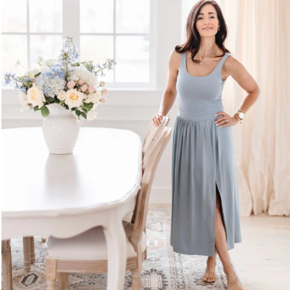 Fraiche x Priv Penelope Slit-front Maxi Dress